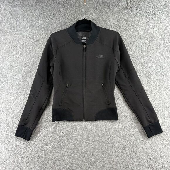 North face women's track jacket size small black gray - Picture 3 of 14
